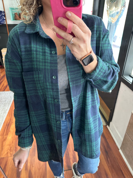 Hunter Green Plaid Shacket