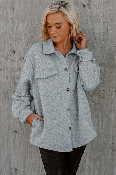 Grey Quilted Shacket