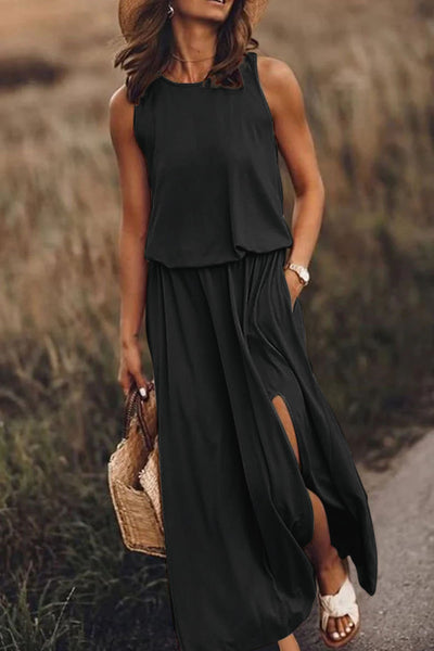 Black Split Maxi Dress