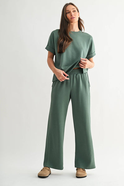 Eldergreen Luxe Sand Wash Rib Lounge Tee