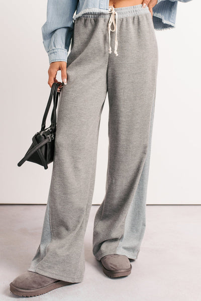 Grey Waffle Knit Pants