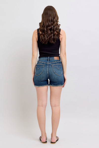 Judy Blue Tummy Control Fray Hem Shorts