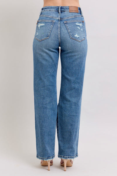 Judy Blue Heavy Destroyed Straight Jeans