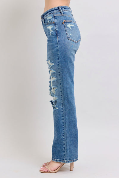 Judy Blue Heavy Destroyed Straight Jeans