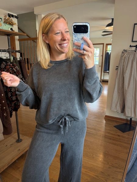 Black Vintage Wash Sweater