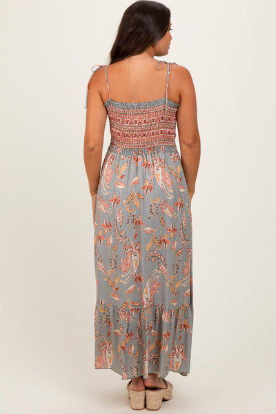 Sage Paisley Maxi Dress