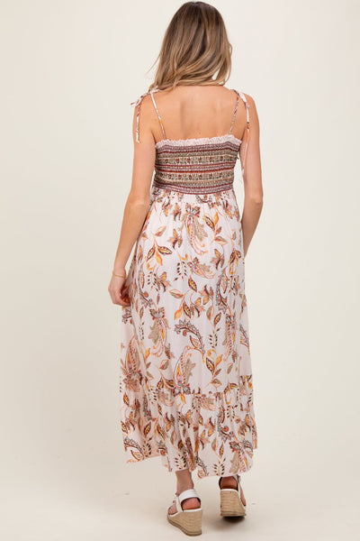 Ivory Boho Paisley Maxi Dress