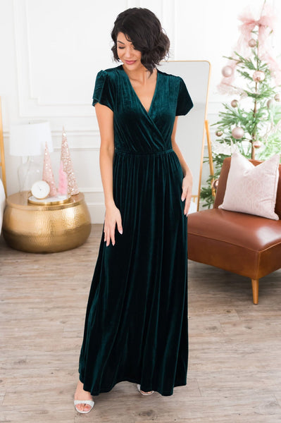 Emerald Velvet Maxi Dress