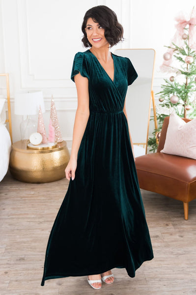 Emerald Velvet Maxi Dress