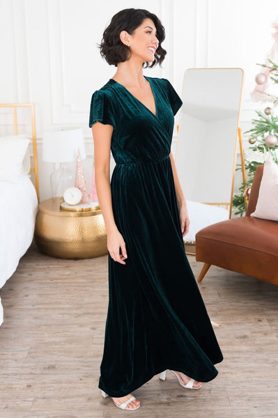 Emerald Velvet Maxi Dress