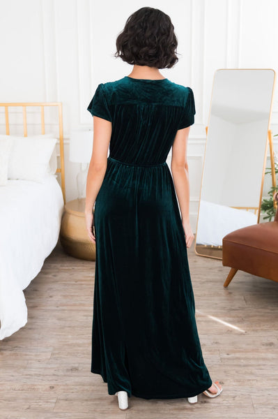 Emerald Velvet Maxi Dress