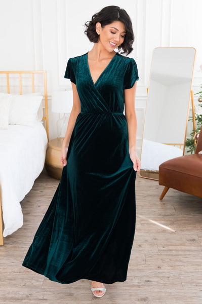 Emerald Velvet Maxi Dress
