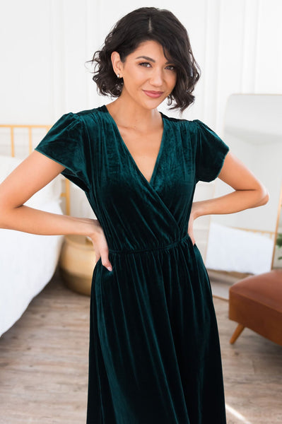 Emerald Velvet Maxi Dress