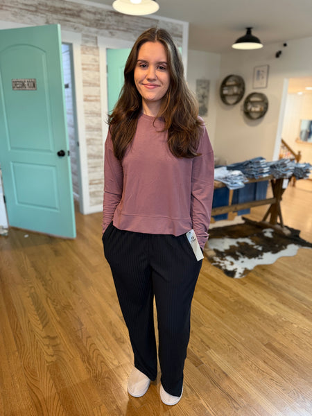 Rose Taupe Easy Edge Boxy Long Sleeve