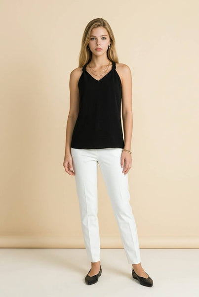 Black Shoulder Knot Tank Top