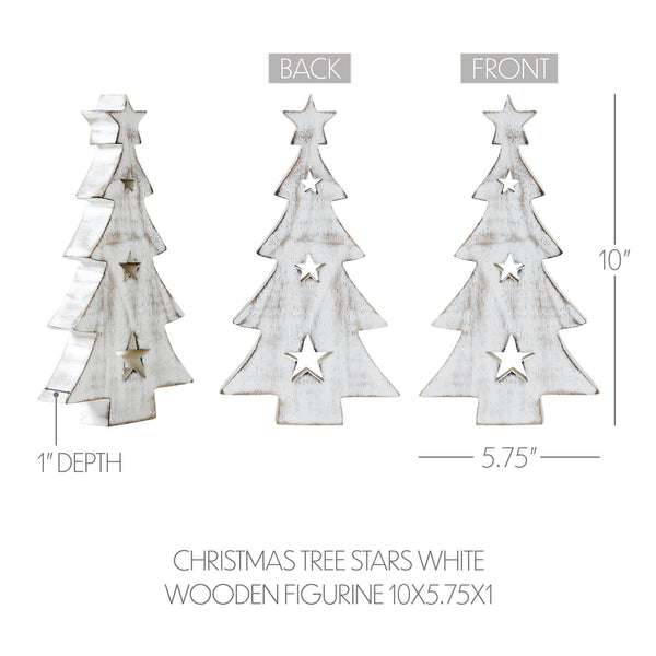 Large White Wooden Christmas Tree