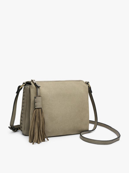 Sabrina Crossbody in Suede Olive