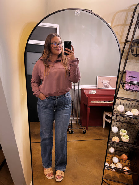 Rose Taupe Tundra Thermal Half-Zip