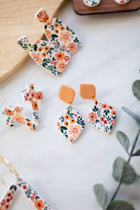 Apricot Floral Collection Clay Earrings - More Options!