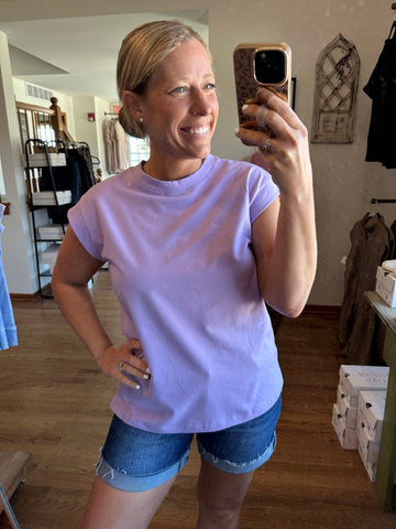 Lilac Capped Sleeve Tee