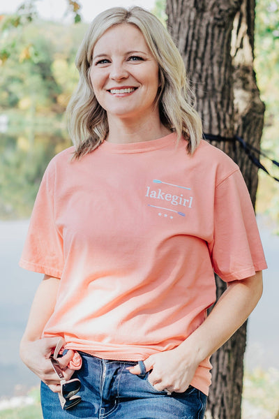 LakeGirl Coral Star Paddles Short Sleeve Tee