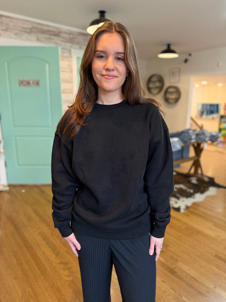 Black Oversized Fleece Sweatshirt