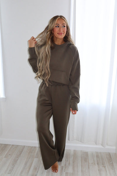 Army Green Scuba Hooded Pullover
