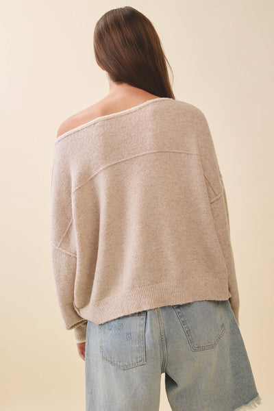 Oat Off Shoulder Sweater