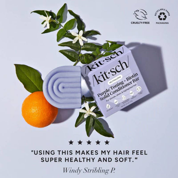Kitsch Purple Toning Shampoo & Conditioner Bar Combo for Color-Treated & Grey Hair