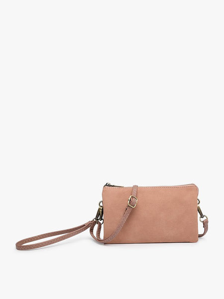 Riley Suede Crossbody in Mauve