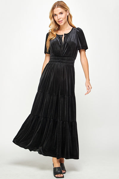 Black Velvet Maxi Dress