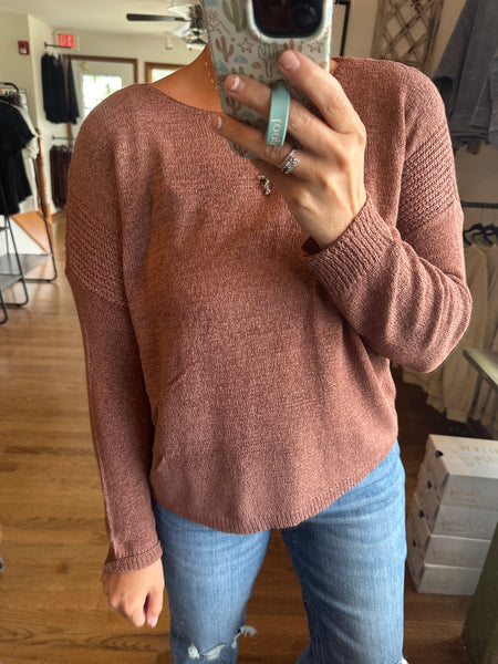 Clay Ribbed Knit Sweater
