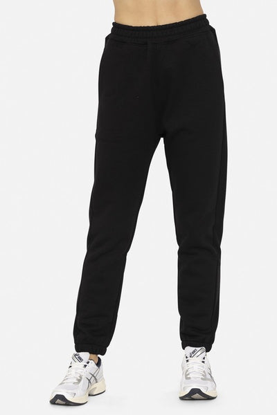 Black Cotton Blend Fleece Joggers