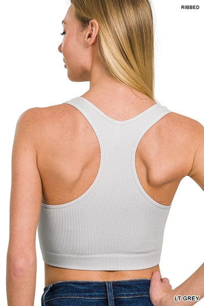 Light Grey Seamless Ribbed Bralette