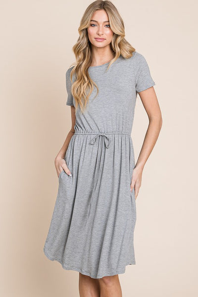 Heather Grey Drawstring Dress