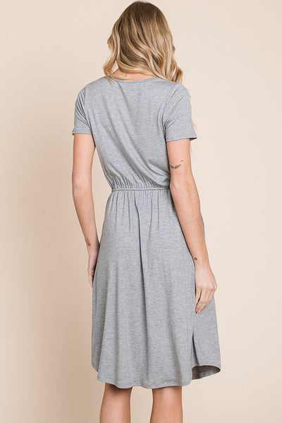 Heather Grey Drawstring Dress