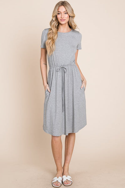 Heather Grey Drawstring Dress