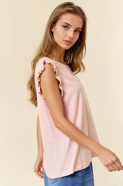 Blush Ruffle Tank Top