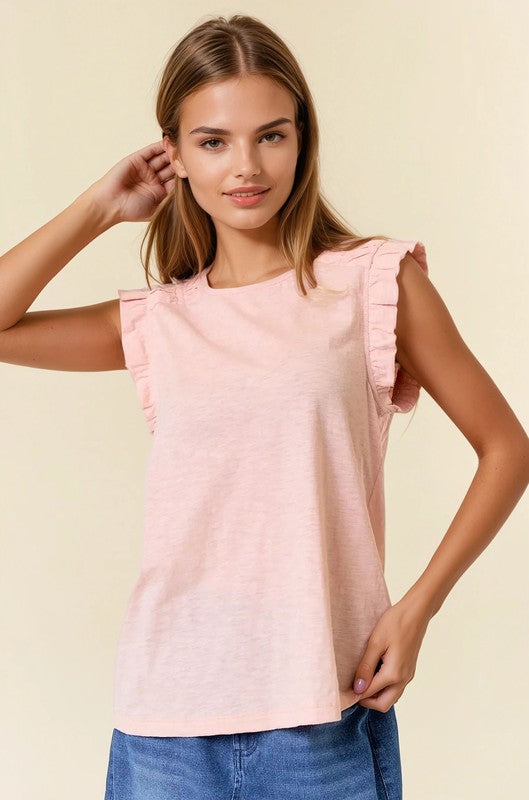 Blush Ruffle Tank Top