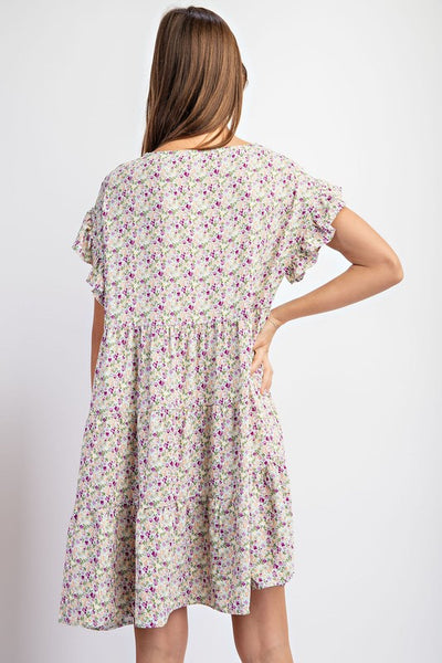 Lavender & Sage Floral Babydoll Dress