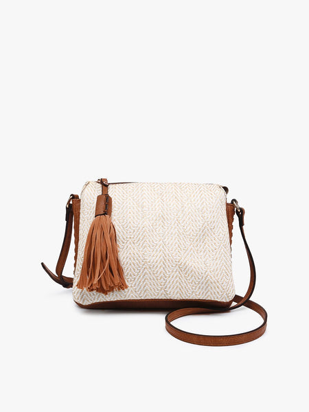 Sabrina Arrowhead Crossbody in Brown/White