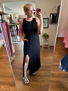 Black Split Maxi Dress