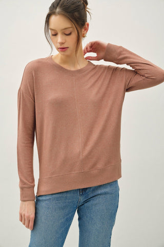 Chestnut Hacci Brushed Pullover