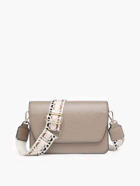 Noah Flapover Crossbody in Latte