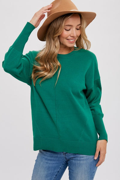 Forest Green Front Seam Sweater