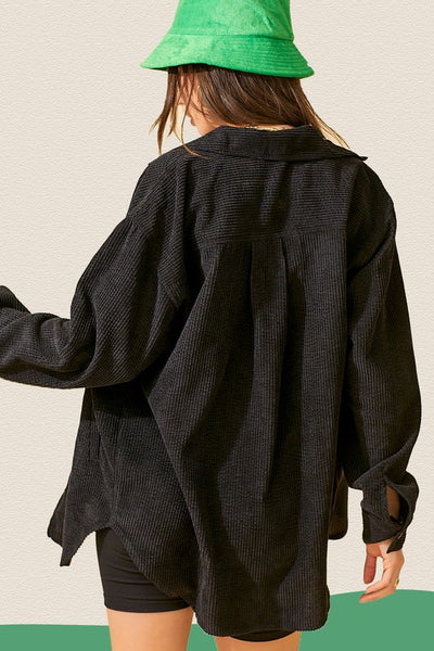 Black Corduroy Shacket