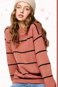 Baked Clay Striped Sweater