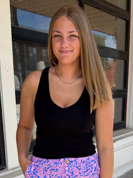 Black Soft Core Full Length Tank Top