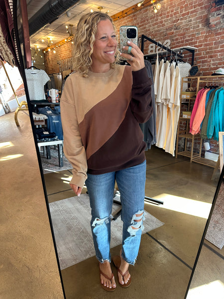 Espresso Color Fade Stripe Sweater