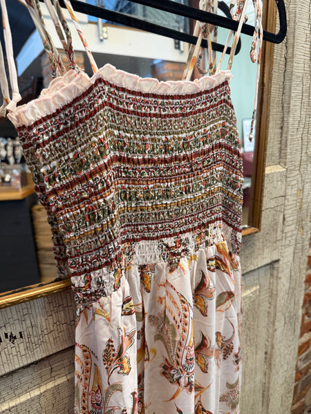 Ivory Boho Paisley Maxi Dress
